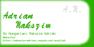 adrian makszim business card